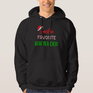 Santa’s Favourite Bartender Pajama Christmas Xmas Hoodie