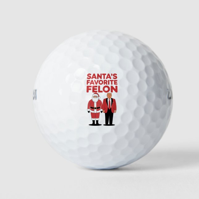 Santa’s Favourite Felon Trump Christmas Republican Golf Balls (Front)