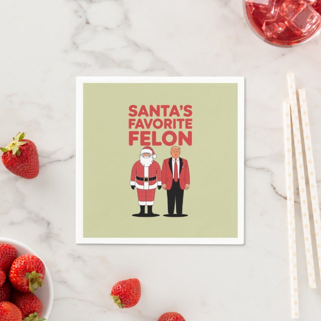 Santa’s Favourite Felon Trump Christmas Republican Napkin (Insitu)