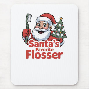 Santa’s Favourite Flosser Christmas Dental Dentist Mouse Pad