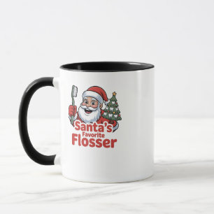 Santa’s Favourite Flosser Christmas Dental Dentist Mug
