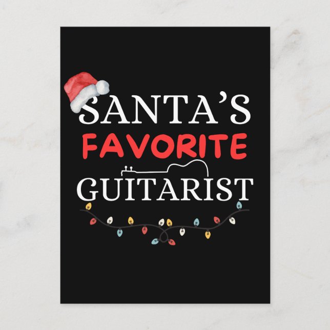 Santa’s Favourite Guitarist Cute Postcard (Front)