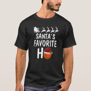 Santa S Favourite Ho Christmas Santa Red Plaid Bas T-Shirt