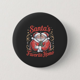 Santa’s Favourite Homo LGBT Pride Gay Christmas 6 Cm Round Badge