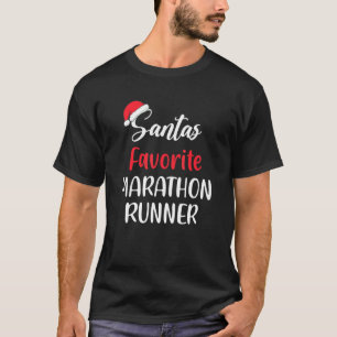 Santa’s Favourite Marathon Runner Pajama Christmas T-Shirt