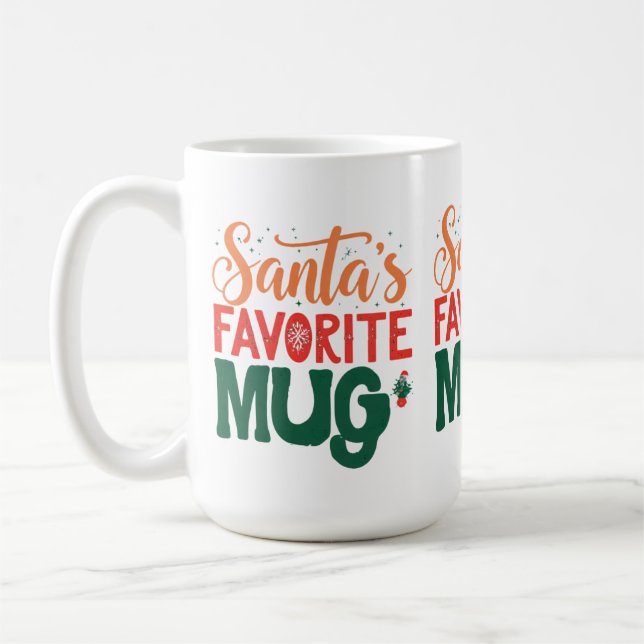 Santa’s Favourite Mug - Classic 15 oz Design (Left)