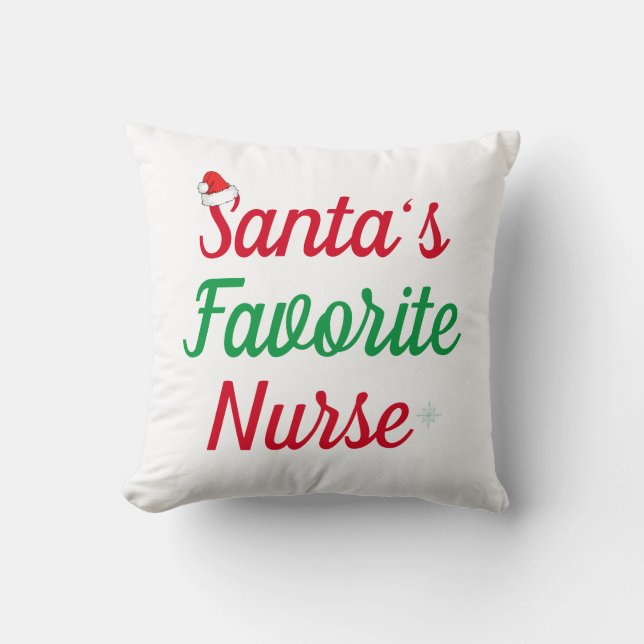 Santa’s Favourite Nurse Christmas Appreciation  Cushion (Front)