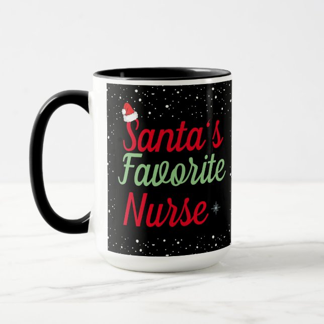 Santa’s Favourite Nurse Christmas Appreciation  Mug (Left)