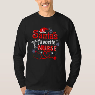 Santa S Favourite Nurse Cute Merry Xmas Party Crew T-Shirt