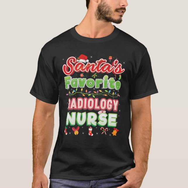 Santa s Favourite Radiology Nurse Christmas Santa  T-Shirt (Front)
