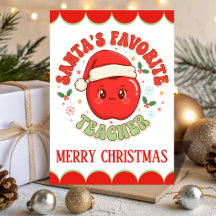 Santa’s Favourite Teacher Funny Christmas