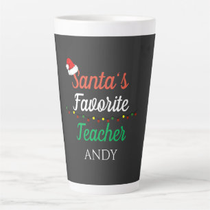 Santa’s Favourite Teacher Merry Christmas customis Latte Mug