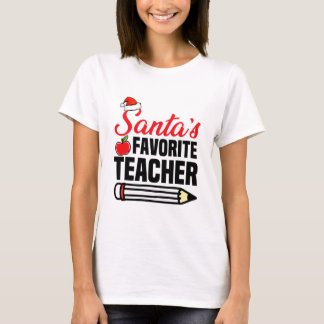 Santa 's Favourite Teacher T Shirt Christmas T-Shi