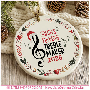 Santa’s Favourite Treble Maker Personalised Photo Ceramic Tree Decoration