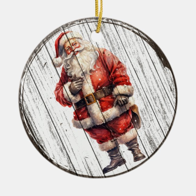 Santa’s Festive Cheer - Christmas Ornament (Front)