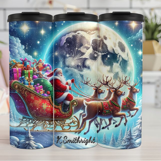 Santa’s Glow Over Winter Towns Thermal Tumbler (Creator Uploaded)
