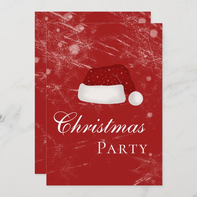 Santa’s Hat Holiday Christmas Party Winter Invitation (Front/Back)
