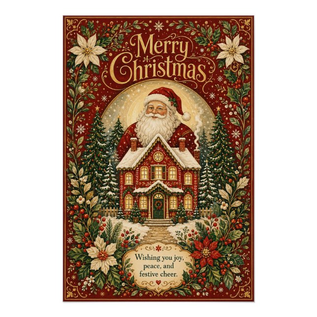 Santa’s Hearthside Greeting Poster (Front)