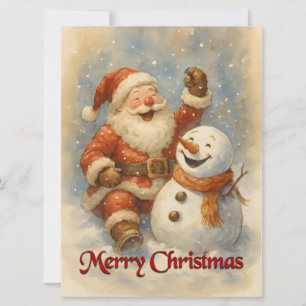 Santa’s Laughter in Winter’s Embrace