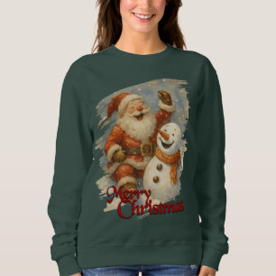 Santa’s Laughter in Winter’s Embrace Sweatshirt