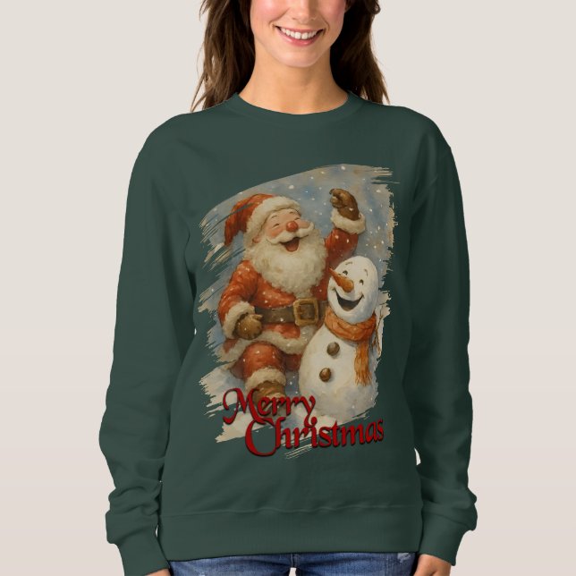 Santa’s Laughter in Winter’s Embrace Sweatshirt (Front)