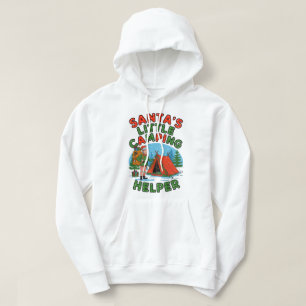 Santa’s Little Camping Helper Christmas Elf Design Hoodie