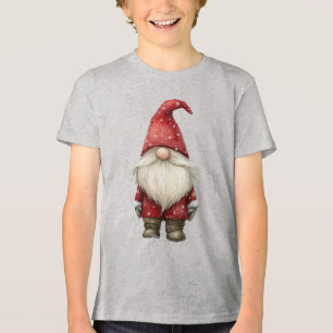 Santa’s Little Elf Kids Christmas Design Tri-Blend Shirt