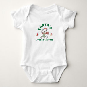 Santa’s Little Fluffer – Cute Christmas Character Baby Bodysuit