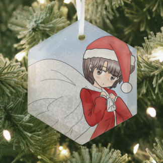 Santa’s Little Helper Glass Tree Decoration