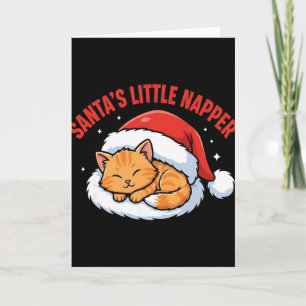 Santa’s Little Napper Cute Christmas Funny Cat Card