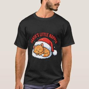 Santa’s Little Napper Cute Christmas Funny Cat T-Shirt