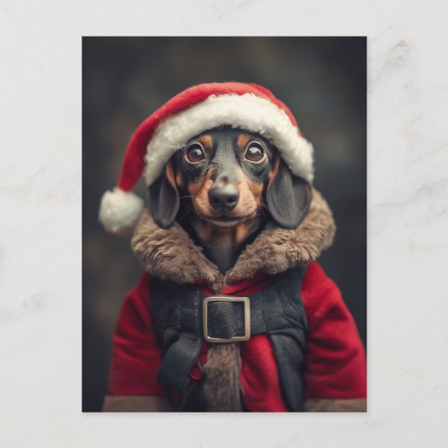 Santa’s Littlest Helper Dog Postcard (Front)