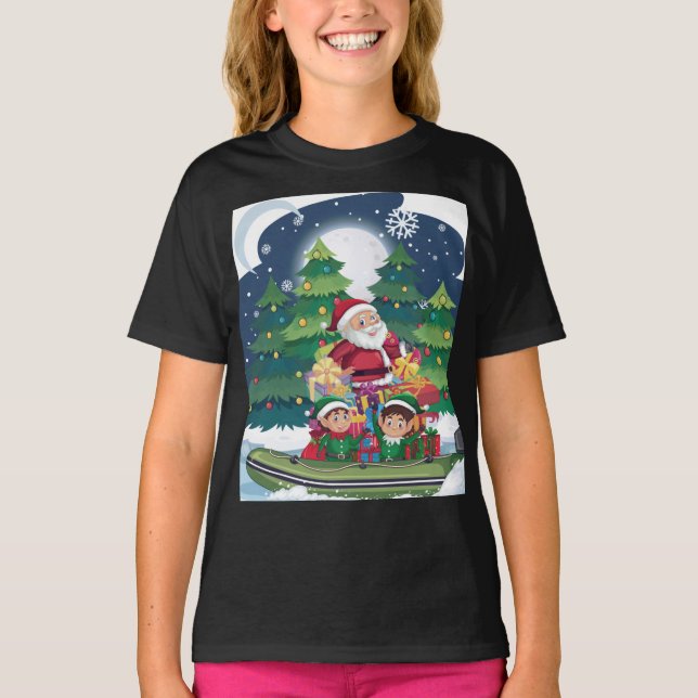 "Santa’s Magical Boat Ride" T-Shirt (Front)
