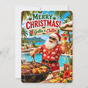Santa’s Merry Adventures Grillin’ & Chillin’ Holiday Card