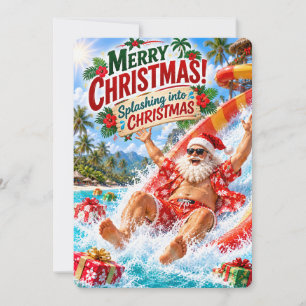 Santa’s Merry Adventures, Splashing into Christmas Holiday Card