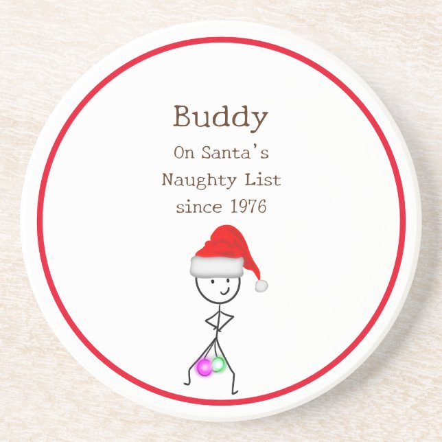 Santa’s Naughty List Coaster (Front)