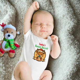 Santa’s Newest Recruit - Cute Christmas Baby Bodysuit