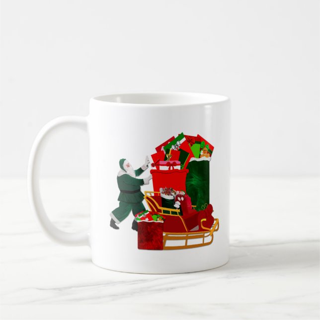 Santa’s Packing His Sleigh Coffee Mug (Left)
