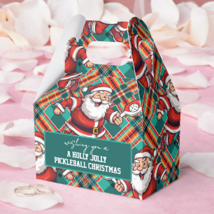 Santa’s Pickleball Plaid Favour Box