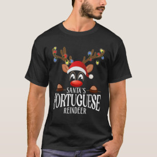 Santa s Portuguese Reindeer Funny XMas Matching PJ T-Shirt