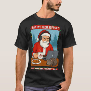 Santa s Rebooting Tech Support Shirt