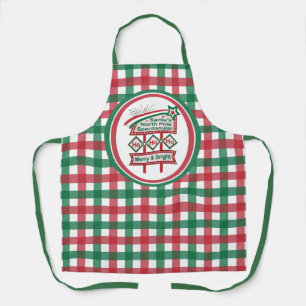 Santa’s Retro Marquee – Ho Ho Ho Merry & Bright Apron