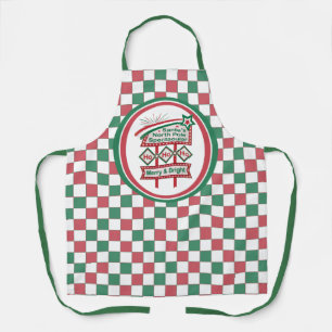 Santa’s Retro Marquee – Ho Ho Ho Merry & Bright Apron