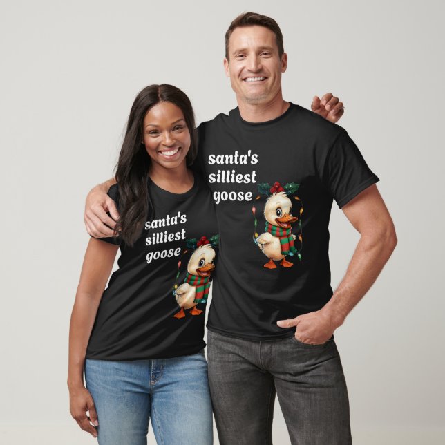 Santa’s silliest goose Funny Christmas Family  T-Shirt (Unisex)