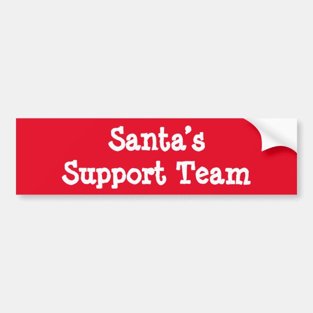 Santa’s Support Team Bumper Sticker (Front)