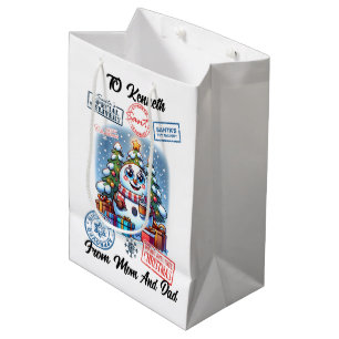 Santa Sack Filled With Gifts and Holiday Cheer Medium Gift Bag