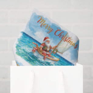 Santa Sailing – Tropical Christmas by the Sea Tissue Paper