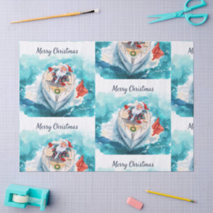Santa Sailing – Tropical Christmas by the Sea Tissue Paper