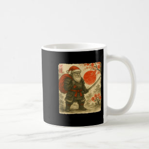 Santa Samurai Japanese Warrior Costume Sumi-e Art  Coffee Mug