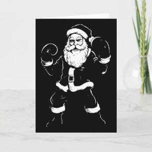 Santa Santa, Boxer Boxing Kickboxing Christmas Mar Card